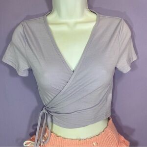 SHEIN Light Purple Wrap Crop Top